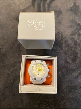 Miami Beach White and Yellow Watch by Glam Rock